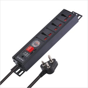 MX 4-Outlet Power Distribution Unit with Universal 15 Amp Sockets and a 3-Meter Power Cord.