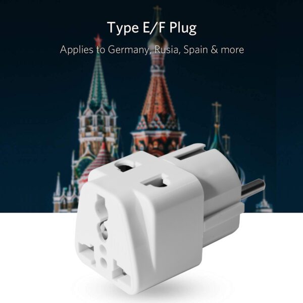 MX 2 in 1 Conversion Plug Europe Type Schuko Plug to Universal Socket and 2 pin Socket Worldwide Travel Adapter