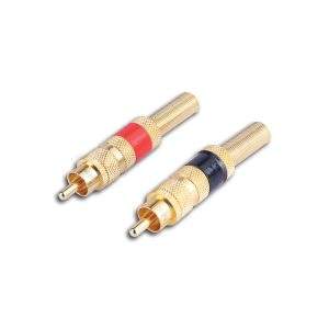 MX RCA gold plated male connector full metal with spring