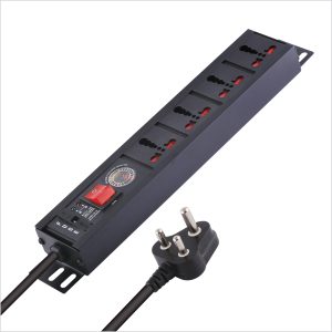 MX 4-Outlet Power Distribution Unit with 15 Amp Universal Sockets and Child Safety Shutter, Spike & Surge Protector, Industrial Standard Aluminum Extrusion Body - Wall Mount / Desk Mount, Heavy-Duty 1.5-Meter Power Cord.