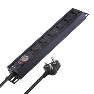 MX 6-Outlet Power Distribution Unit with 5 Amp Universal Sockets, Child Safety Shutter, Spike & Surge Protector, Industrial Standard Aluminum Extrusion Body - Wall Mount / Desk Mount, Heavy-Duty 1.5-Meter Power Cord.
