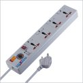 MX 4 Outlet Universal Surge Protector With Individual Fuse For Each Socket, Heavy Duty Power Cord & With Child safety Shutter