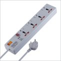 MX 4 Outlet Universal Power Strip With Individual Fuse For Each Socket, Heavy Duty 10 mtr Power Cord & With Child safety Shutter