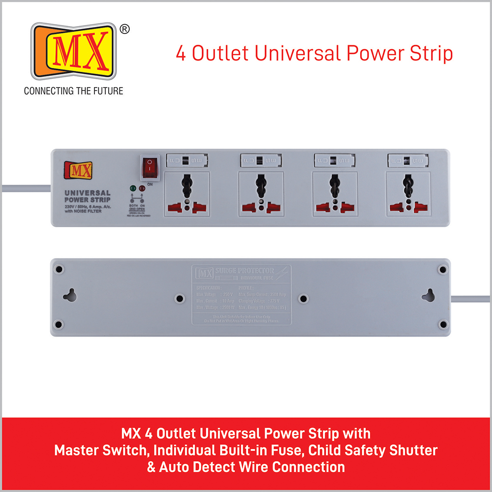 MX POWER TRACK WALL / TABLE BRACKET MOUNT (32 AMP 250V) – 1.0 MTR
