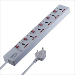 MX 6 Outlet Universal Power Strip With Individual Fuse & Switch For Each Socket, Heavy Duty 1.5 mtr Power Cord & With Child safety Shutter