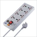 MX Surge Protector & Spike Protector with 8 Universal Socket, Master Switch, Power Indicator With Child Safety Shutter, 10 mtr Cord Length