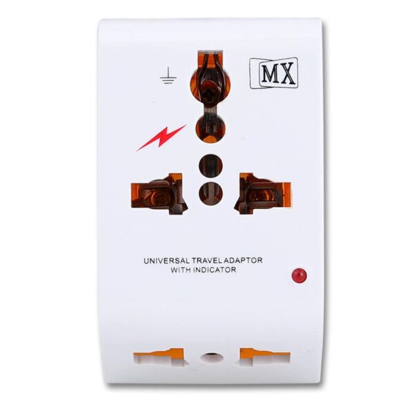 MX 3-Pin Multi-Plug with Surge and Spike Protector (White/Orange)