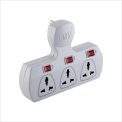 MX 3 Outlet Multi Plug Power Strip with Universal Sockets, 5 Ampere with Individual Switch, Fuse & Short Circuit Protection Cordless Extension Board (MX3476A)