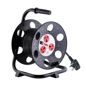 MX 3 Outlet Universal 5 Amp Sockets Extension Reel / Extension Board with Single Master Switch, 20 Meters 3 Pin Power Cord