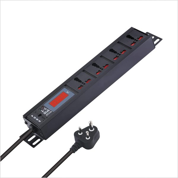 MX 4-Outlet Power Distribution Unit with Live Voltage Display, 6/16 AMP (Parameter: 30W~265V), Wall/Rack Mount, Built-in Fuse, Master Switch, Wall Mount, Heavy-Duty 1.5m Power Cord.