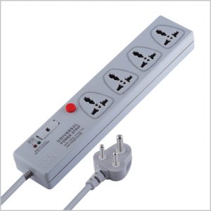 MX 4 Outlet Power Strip With Universal Socket - Master Switch With Built-in Fuse Power Cable - 5 amp with 1.5 meters ISI certified cable