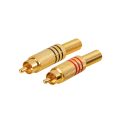 MX RCA Male Connector Full Metal With Spring (Gold Plated)