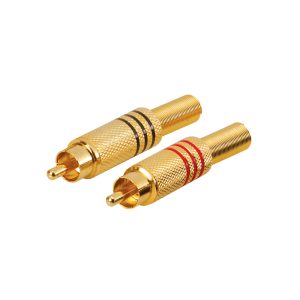 MX RCA Male Connector Full Metal With Spring (Gold Plated)