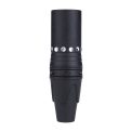 MX XLR Pin Microphone Extension Male Connector with Crystal Design (Gold-Plated Pins, Black Shell)