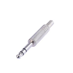 MX 6.35 mm P-38 copper plated metal stereo connector with spring