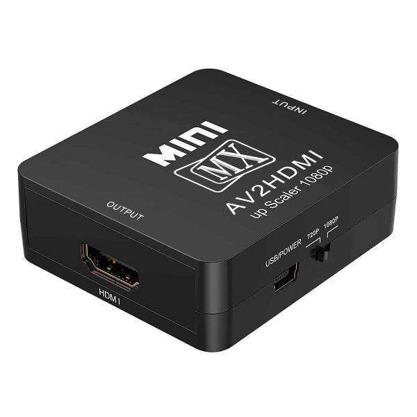 MX Composite AV RCA to HDMI Video Converter Adapter Full HD 720/1080p UP Scaler AV2HDMI for HDTV Standard TV Converter (MX-3747)