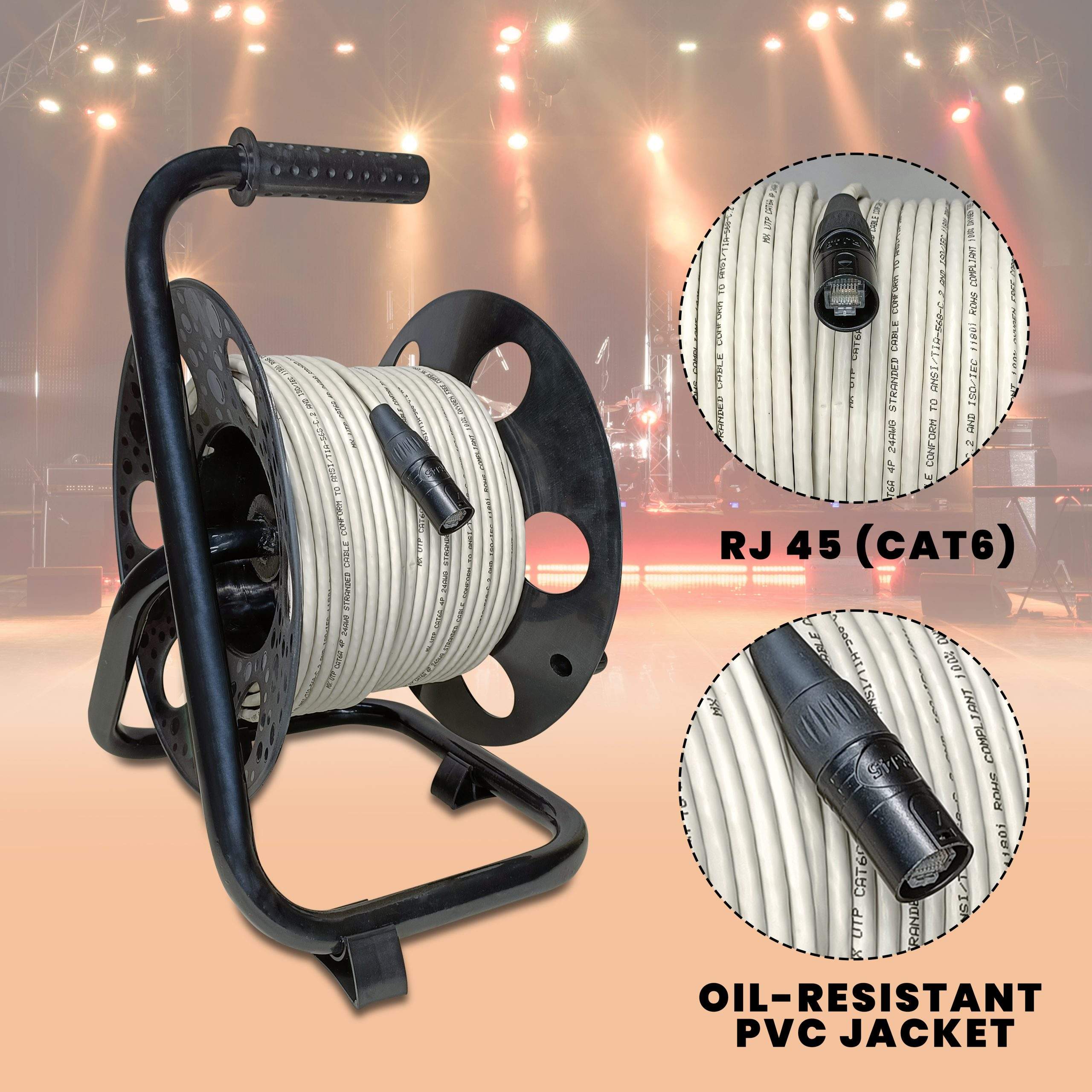 MX UTP CAT 6 cable Extension reel with RJ 45 Male connector with