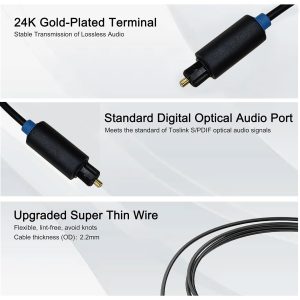 MX Digital Fibre Optic TOSLINK to TOSLINK Plug Cord