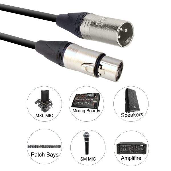 MX XLR 3-Pin Male to 3-Pin Female XLR Cable