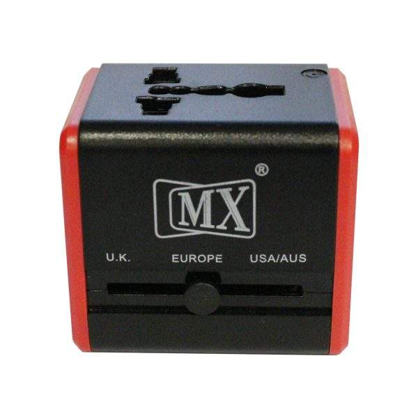 MX 4 in 1 Universal Travel Adapter with 2 USB Ports, Built-in Fuse & Surge Protector, International Conversion Plug Used Worldwide with Multi Type Power Outlet USB 2.1A, 100-250V, (MX-4024)