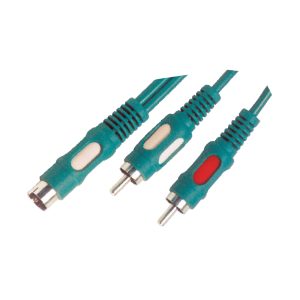 MX 4-Pin Mini DIN Plug to 2 RCA Plug Cord (Dual Link).