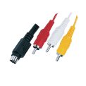 MX S-Video 4-Pin Mini DIN Plug to 3 RCA Plug Cord.