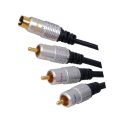 MX S-Video 4-Pin Mini DIN Plug to 3 RCA Plug Cord