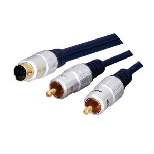 MX 7 Pin Mini DIN Male To 2 RCA Male (Digital) Gold Plated