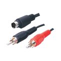 MX S-VIDEO 7 Pin Mini DIN Plug To 2 RCA Plug Cord -