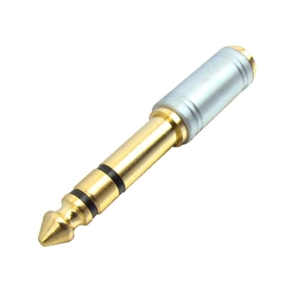 MX 6.35mm P-38 Stereo Male to 3.5mm EP Stereo Female Connector (Gold Plated) with Pearl Chrome Plating