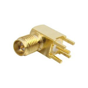 MX R/P SMA Female Connector PCB Mounting Right Angle With Teflon (Gold Plated)