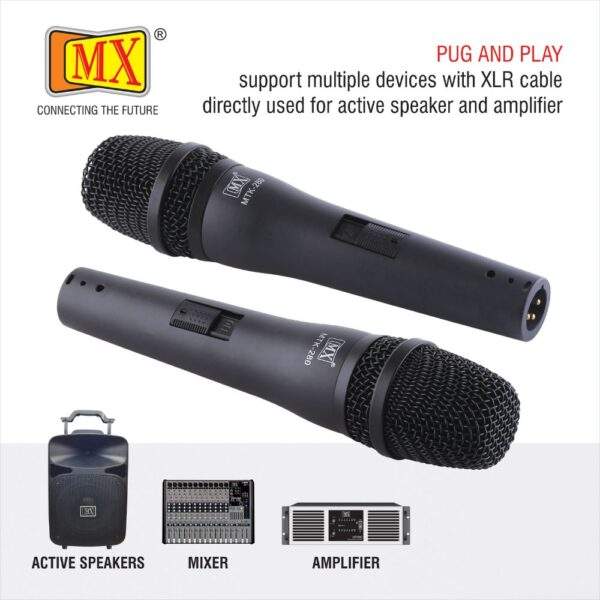 MX Vocal Dynamic Wired Microphone for Vocal & Speech Purposed (Pack of 1 Pcs) (BLACK-MTK-280)