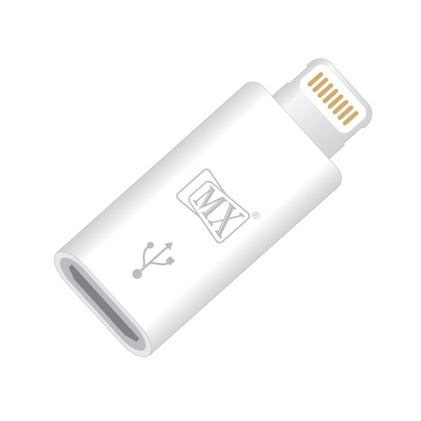 MX LIGHTNING 8 PIN MALE TO MICRO USB FEMALE CONNECTOR FOR iPhones