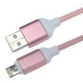 MX USB A MALE TO 2 IN 1 MICRO USB MALE 8 PIN LIGHTNING MALE CORD WITH NYLON BREADING - 1 Meter