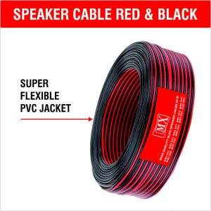 MX High Performance Red & Black Speaker cable 65 WIRE = 16 AWG - 50 meters Coil - Premium Speaker Wires for Home Theater Systems, Speakers, Vehicles, Car Audio, Amplifiers, Hi-Fis, Receivers Etc. (1)