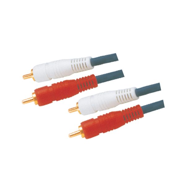 MX 2 RCA Plug To MX 2 RCA Plug Cord High Resolution OFC Cable (TIP GOLD PLATED)- 0.3 MTR