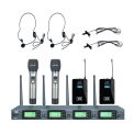 MX UHF WIRELESS MICROPHONE SYSTEM WITH 2 HANDHELD & 2 LAPEL MIC PACKs TRANSMITTER MICS WITH VARIABLE FREQUENCY