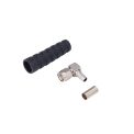 SMA Male Connector, Crimping Type with Teflon, Right Angle for RG-58/U Cable with Boot.