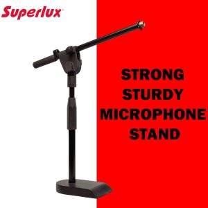 Superlux Microphone Stand with Round Cast-Iron Base for Optimum Stability