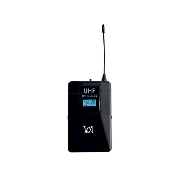 MX UHF WIRELESS MICROPHONE WITH ONE LAPEL MIC BODY PACK TRANSMITTER WITH VARIABLE FREQUENCY
