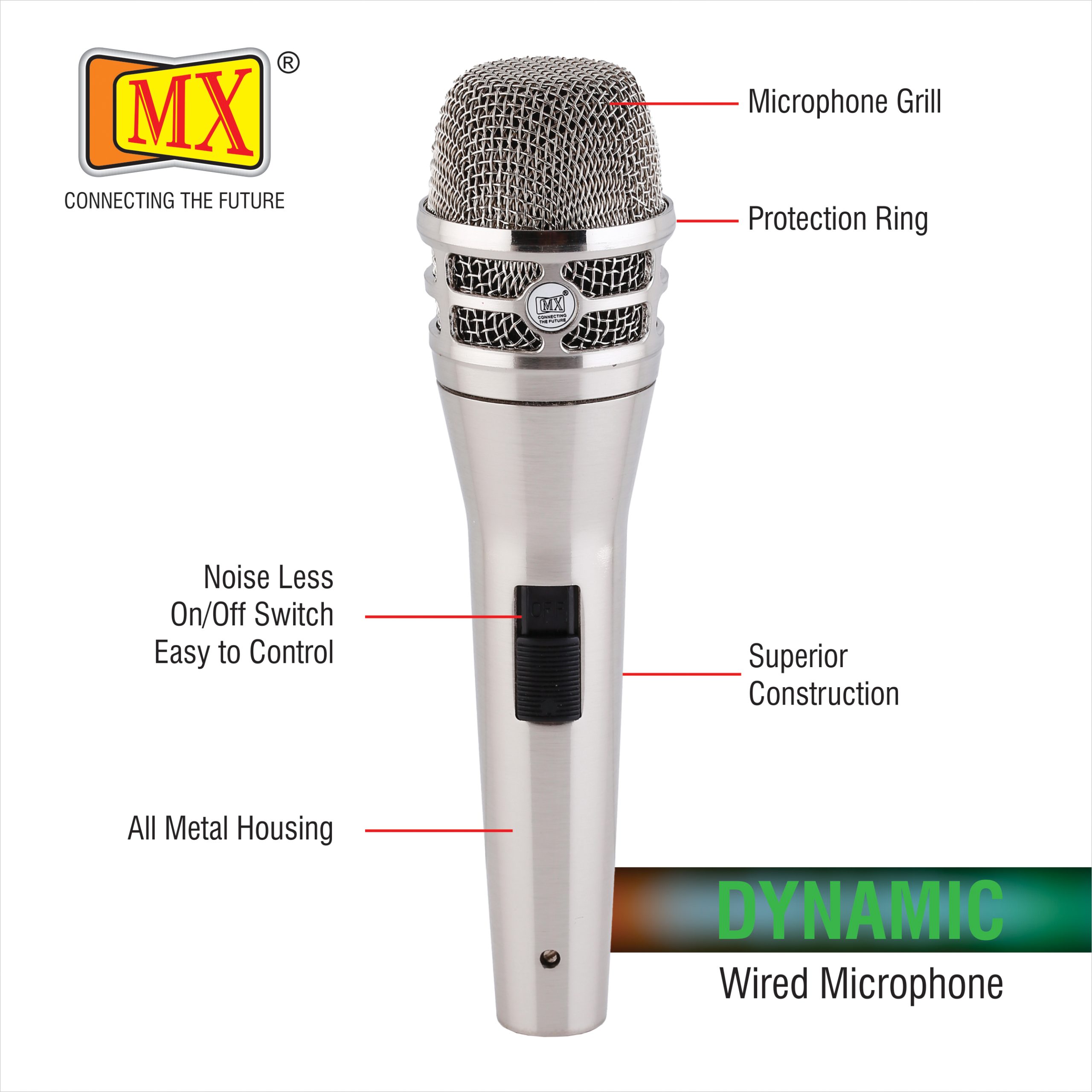 MX Dynamic Unidirectional Microphone Ideal for Spoken-Word Presentations,  Karaoke Performances, Multimedia, Instrument Use, Home Or Portable  Recording/Karaoke Systems (MX 100 XLR) - MX MDR TECHNOLOGIES LIMITED
