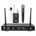 MX Dual UHF WIRELESS MICROPHONE SYSTEM WITH 1 HANDHELD & 1 Lapel Mic BODY PACK MIC for Party, Wedding Host,Business Meeting & Multi-Purpose