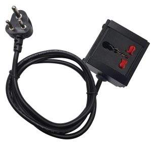 MX Single Outlet Power Distribution Unit: 1800W, 6/16A Socket to 6A Plug, 1.5m Power Cord, Child Safety Shutter, Flame Retardant (Black).