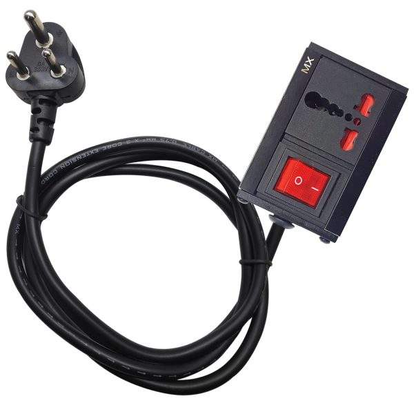 MX Extension Board Single Outlet 2500W 6/16 AMP Socket with 15 AMP Switch to 15 AMP Plug with Heavy Duty (1.5 Sq.mm ISI Marked) Power Cord 30 MTR with Child Safety Shutter & Flame Retardant Body