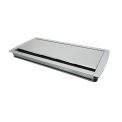 MX Aluminum Alloy Access Flap with Brush: Your Ultimate Desk Organizer for Effortless Cable Management and Workspace Tidiness (CUTOUT - 466X132 MM) Metallic Silver