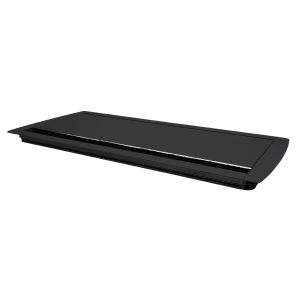 MX Aluminum Alloy Access Flap with Brush: Your Ultimate Desk Organizer for Effortless Cable Management and Workspace Tidiness (CUTOUT - 616X163 MM) Black