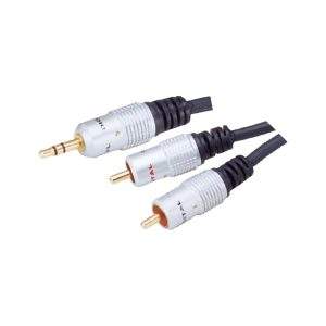 MX Stereo 3.5mm to 2 RCA Plug Cord (Gold Plated Tip) - 5 Meters