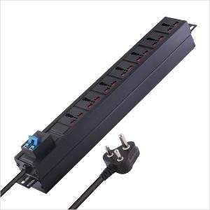 MX 7-Socket Universal Power Distribution Unit (PDU) 15 Amperes with Individual Switches & Dual Pole 32 Amp MCB - 5m Power Cable