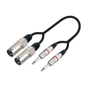 MX 2 X 1/4 inch Mono Male (P-38) / 2 X 3-Pin Male XLR Microphone Cord, 1.5 meters (MX-3907)
