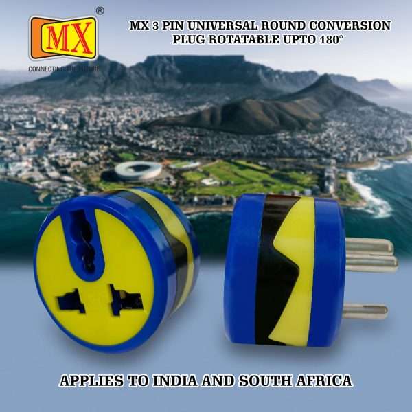 MX Rotatable Conversion Plug, Multi Plug Travel Adapter ROTATABLE Upto 180° (MX-3398-2)